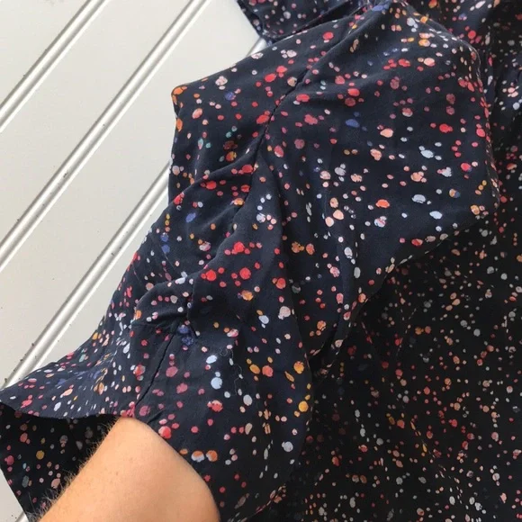 Anthropologie Maeve splatter top blue yellow red - Picture 10 of 10